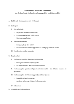 Gliederung der Verhandlung