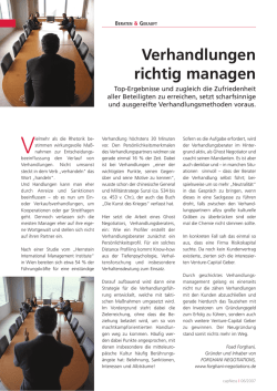Verhandlungen richtig managen