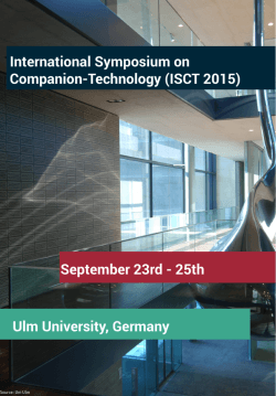 ISCT 2015 - International Symposium on Companion Technologies