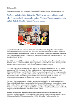 weiterlesen - Verband Deutscher Pfeifenraucher eV