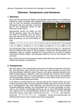 Stimmen, Temperieren und Intonieren