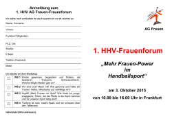 1. HHV-Frauenforum - Hessischer Handball