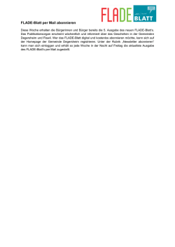 FLADE-Blatt per Mail abonnieren