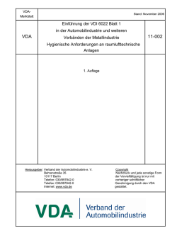 Einf&uuml;hrung der VDI 6022 Blatt 3