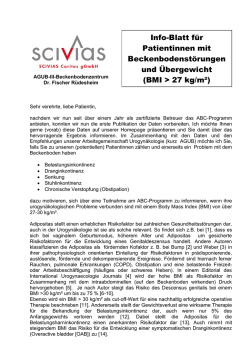 Info-Blatt f&uuml;r Patientinnen mit Beckenbodenst&ouml;rungen und