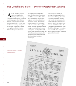 Das „Intelligenz-Blatt“ – Die erste Göppinger Zeitung