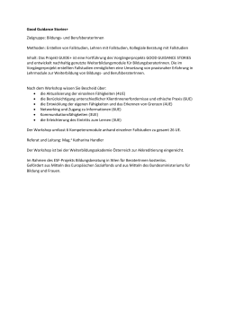 Good Guidance Stories+ Zielgruppe: Bildungs