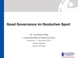 Good Governance im Deutschen Sport