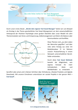 Durch unser erstes Ebook &bdquo;Werde dein eigener Feel Good Manager
