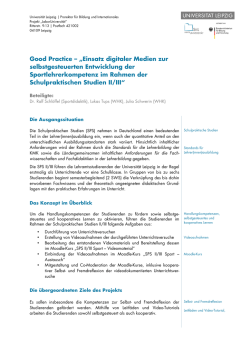 Good Practice &ndash; &bdquo;Einsatz digitaler Medien zur selbstgesteuerten