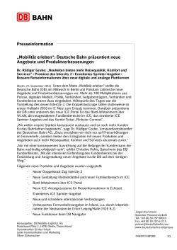 Presseinformation „Mobilität erleben“: Deutsche Bahn präsentiert