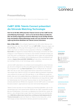 Pressemitteilung CeBIT 2016: Talents Connect präsentiert die