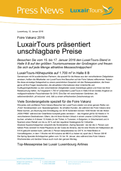 LuxairTours präsentiert unschlagbare Preise