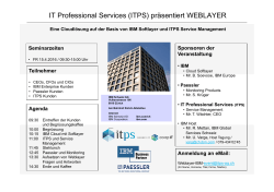 IT Professional Services (ITPS) präsentiert WEBLAYER