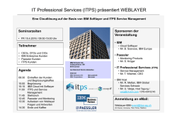IT Professional Services (ITPS) pr&auml;sentiert WEBLAYER