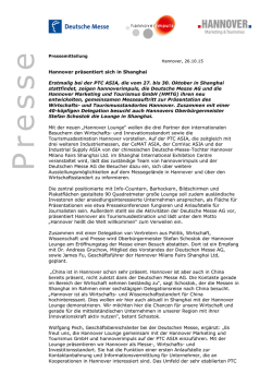 Hannover pr&auml;sentiert sich in Shanghai