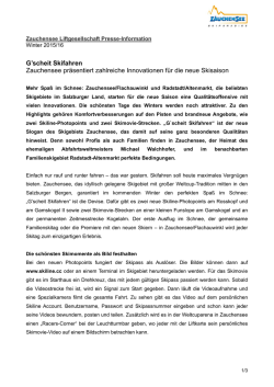 G`scheit Skifahren Zauchensee pr&auml;sentiert zahlreiche Innovationen