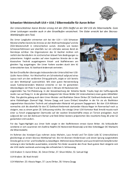 Schweizer Meisterschaft U14 + U16 / Silbermedaille für Aaron Briker