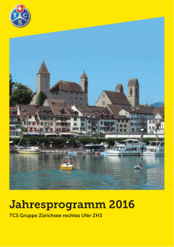 Jahresprogramm 2016 Gruppe Zürichsee rechtes Ufer