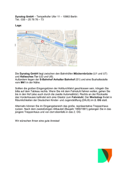 Dynalog GmbH &ndash; Tempelhofer Ufer 11 &ndash; 10963 Berlin Tel.: 030 &ndash; 25