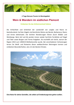 Wein & Wandern im südlichen Piemont