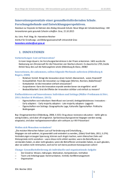 Innovationspotentiale einer gesundheitsf&ouml;rdernden Schule