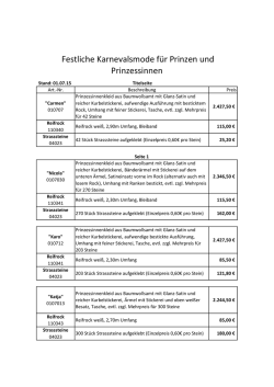 Festliche Karnevalsmode f&uuml;r Prinzen und Prinzessinnen