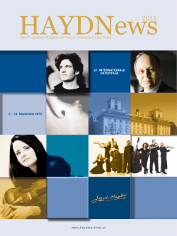 Haydnews 2015 - Haydn Festival Eisenstadt