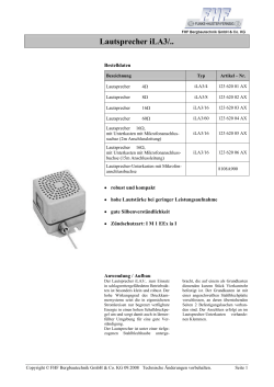 Lautsprecher iLA3 - FHF Bergbautechnik GmbH & Co.KG