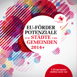 EU-FÖRDER POTENZIALE FüR STäDTE UND GEMEINDEN 2014+