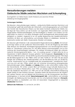 Einf&uuml;hrung Feldkurs Ostdeutsche St&auml;dte