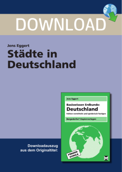 Jens Eggert St&auml;dte in Deutschland
