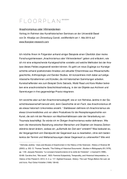 Anachronismus oder Vitrinendenken