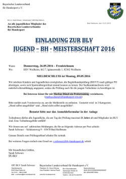 Einladung BLV Jugend-BH