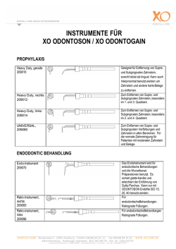 Instrumentenliste XO Odontogain