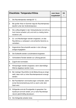 Checkliste: Temperatur/Klima im PDF