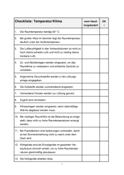 Checkliste: Temperatur/Klima im PDF