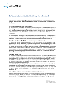 Die Wirtschaft unterst&uuml;tzt die Einf&uuml;hrung des Lehrplans