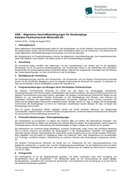 AGBsStudiengaenge - Kalaidos Fachhochschule