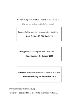 Gruppenkurs f&uuml;r Erwachsene!