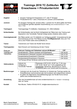 Erwachsene/Privat TCZ - Roni`s Tennis School