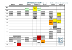 Stundenplan 2015/16 BMICA School Erwachsene