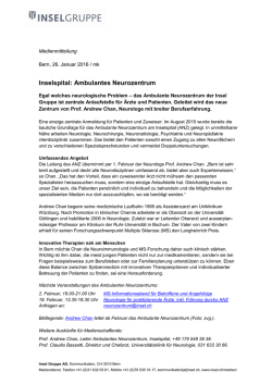 Inselspital: Ambulantes Neurozentrum