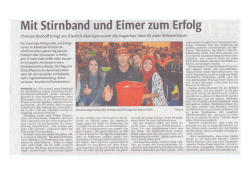 Mit Stirnbahd und Eimer zum Erfolg