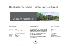 Das Unternehmen – Gebr. Jancke GmbH