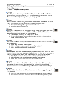 3. Übung – Energie & Erhaltungssätze