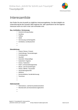 Interessenliste - Erfolgsstrategie