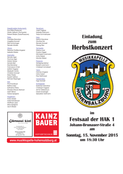 Herbstkonzert - Musikkapelle Hohensalzburg