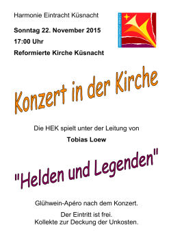 Harmonie Eintracht Küsnacht Sonntag 22. November 2015 17:00