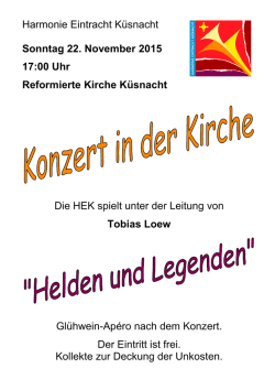 Harmonie Eintracht K&uuml;snacht Sonntag 22. November 2015 17:00